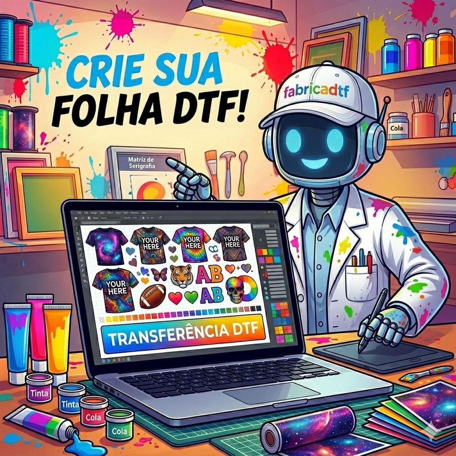 Crie a sua folha DTF (gang sheet) no editor
